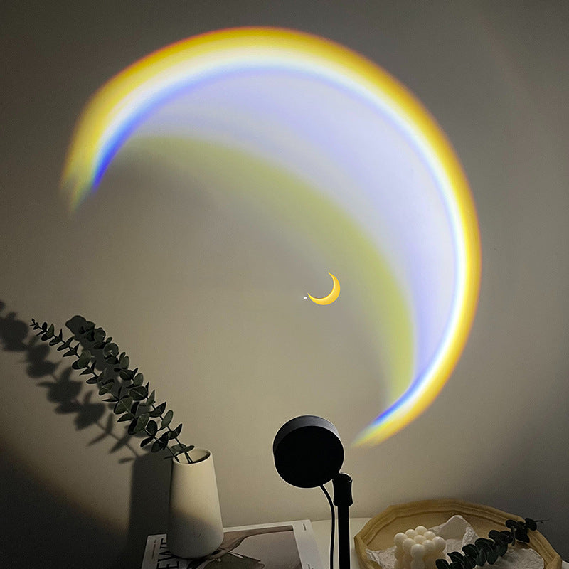 INS USB Moon Lamp LED Rainbow Sunset Projector – Neon Night Light for Bedroom Decor