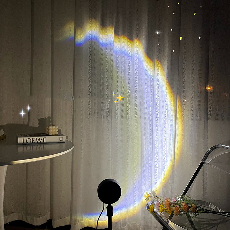 INS USB Moon Lamp LED Rainbow Sunset Projector – Neon Night Light for Bedroom Decor