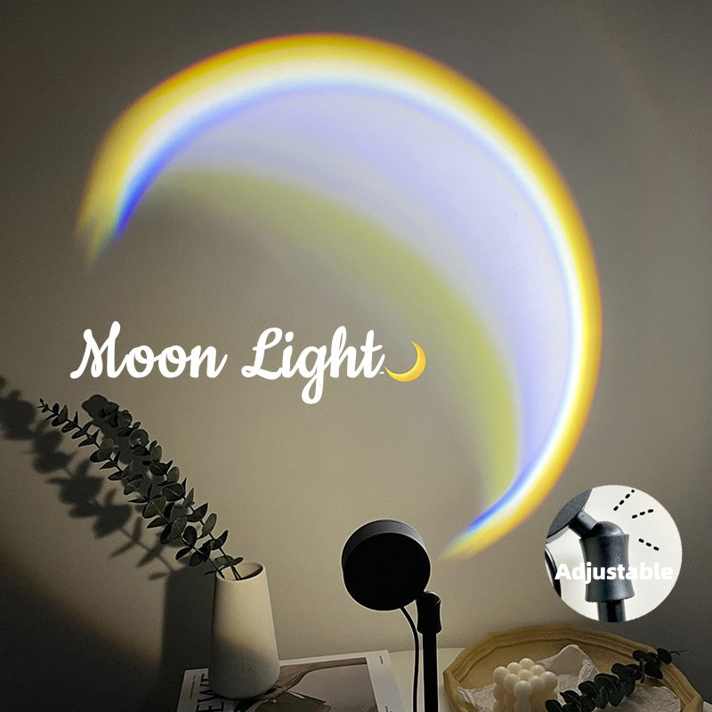 INS USB Moon Lamp LED Rainbow Sunset Projector – Neon Night Light for Bedroom Decor