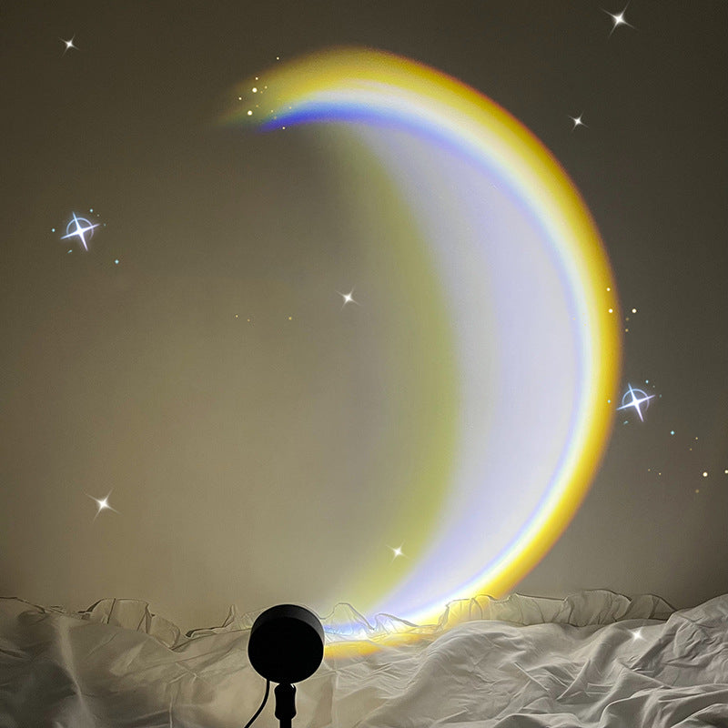 INS USB Moon Lamp LED Rainbow Sunset Projector – Neon Night Light for Bedroom Decor