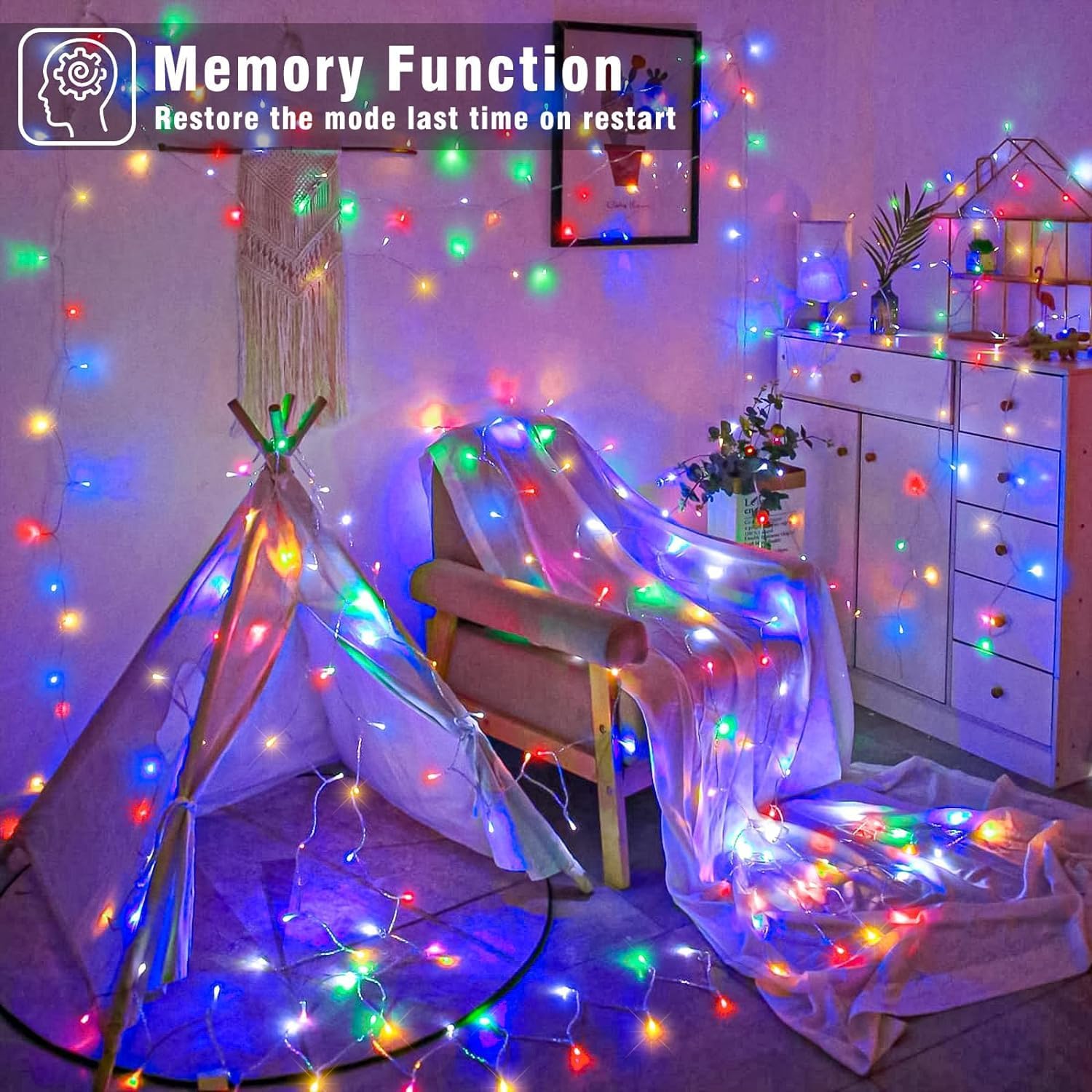 Multicolor LED Curtain String Lights 10M – Waterproof Fairy Lights with 400 LEDs & Multiple Modes